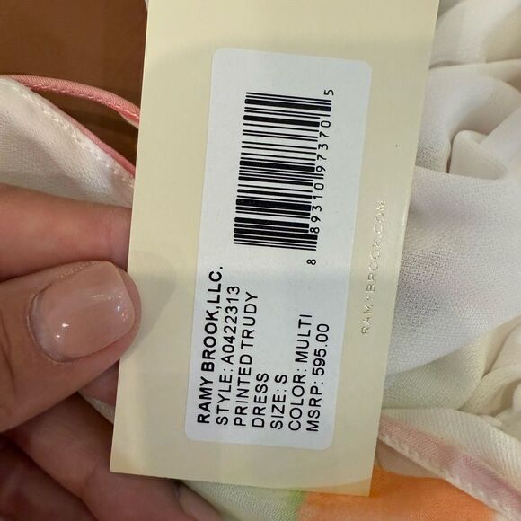 NWT Ramy Brooke Printed Trudy High-Low Maxi Dress Watercolor Stripe - Picture 8 of 10